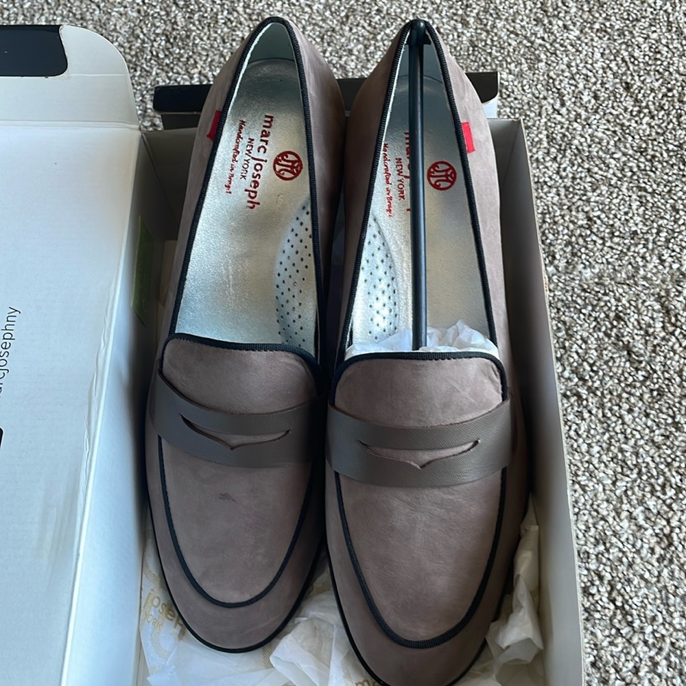 Marc Joseph Womens Bryant Park Earth Nubuck Loafers Size 10.5 Medium (B, M)!